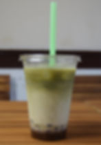 Matcha Latte with Adzuki Beans