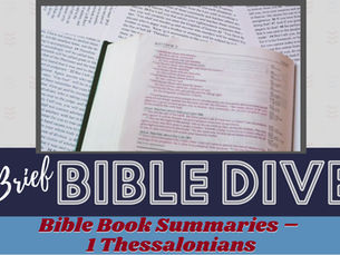 Brief Bible Dive with Pastor Nik