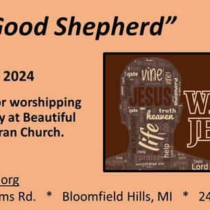 January 28, 2024 Who Is Jesus? "The Good Shepherd"