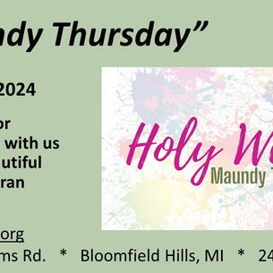 Maundy Thursday, March 28