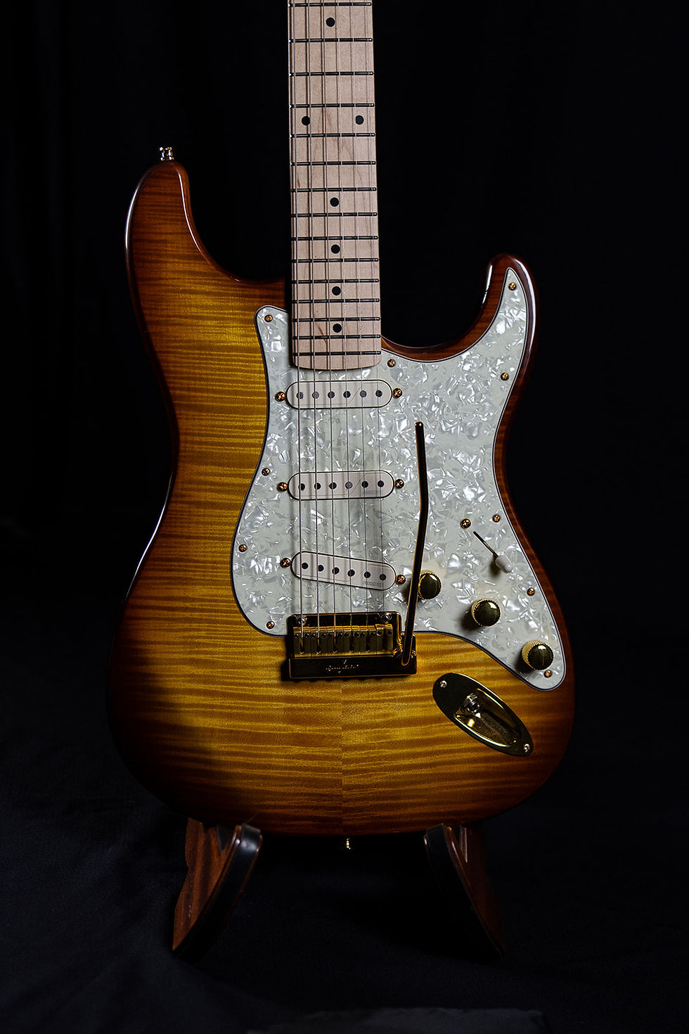 Thumbnail: Custom Honey Burst Flame Maple Cobra