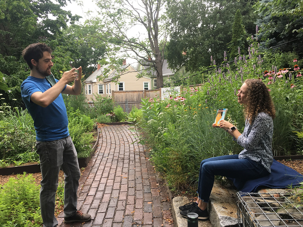 SFLC filming their book reading at the Growing Center.