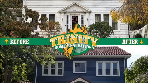 Regatta Blue Vinyl Siding with White Trim