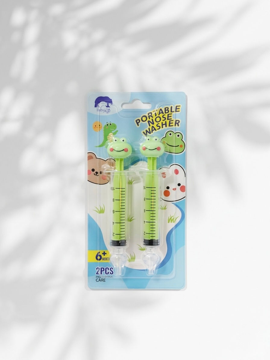 Soft baby nasal syringe for gentle mucus removal and congestion relief.