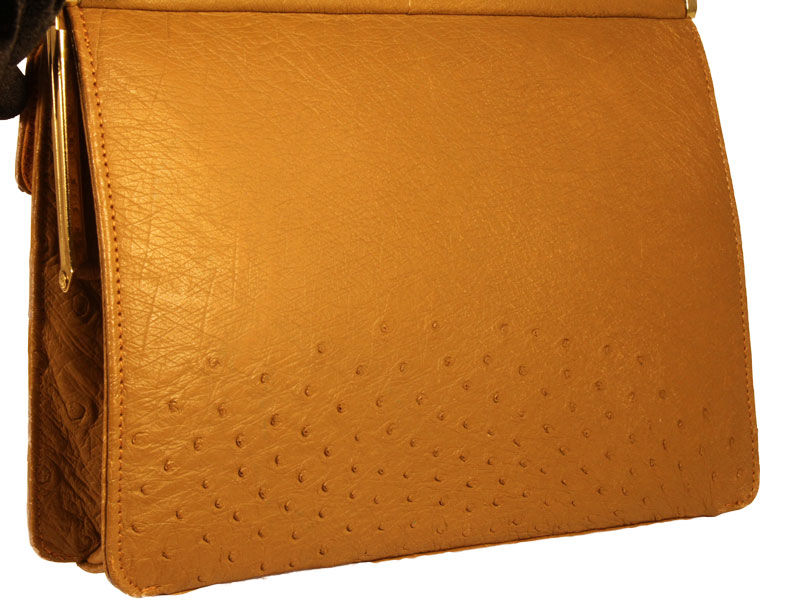 Thumbnail: Corbeau Curio Genuine Ostrich Skin Tote