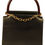 Thumbnail: Black Leather Kelly Bag with Chain Closure