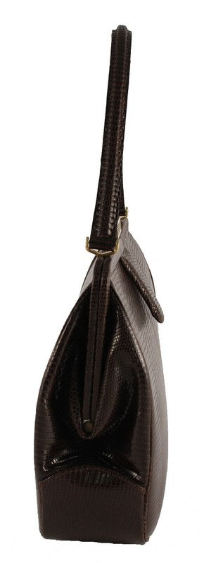 Thumbnail: Tailored Woman ​Teiju Lizard Brown Kelly Purse