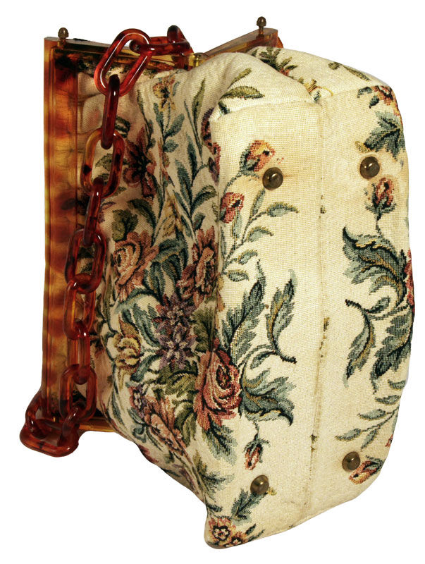 Thumbnail: Walborg Floral Needlework Fabric Satchel