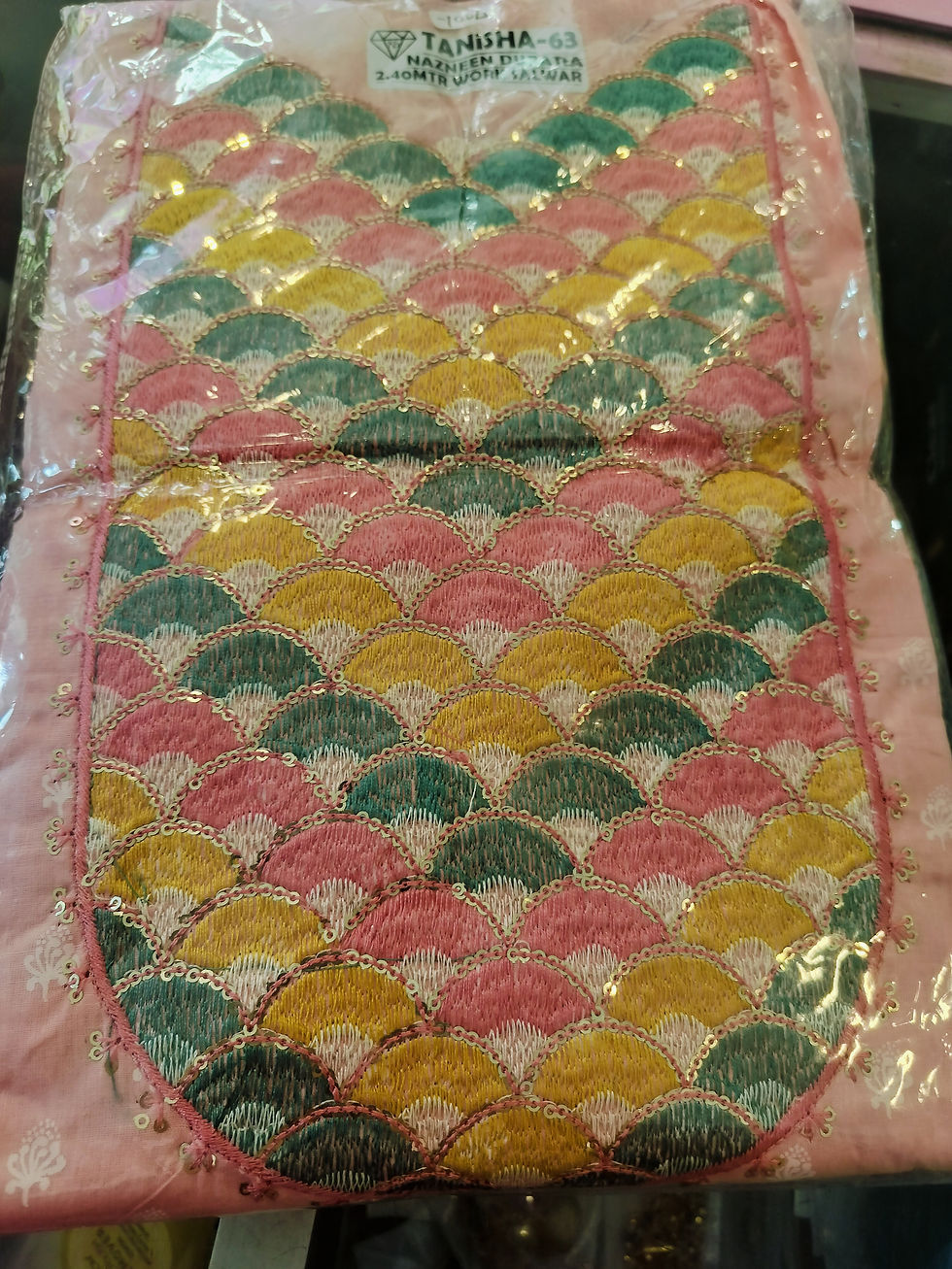Thumbnail: Pure cotton embroidered unstitched suit 