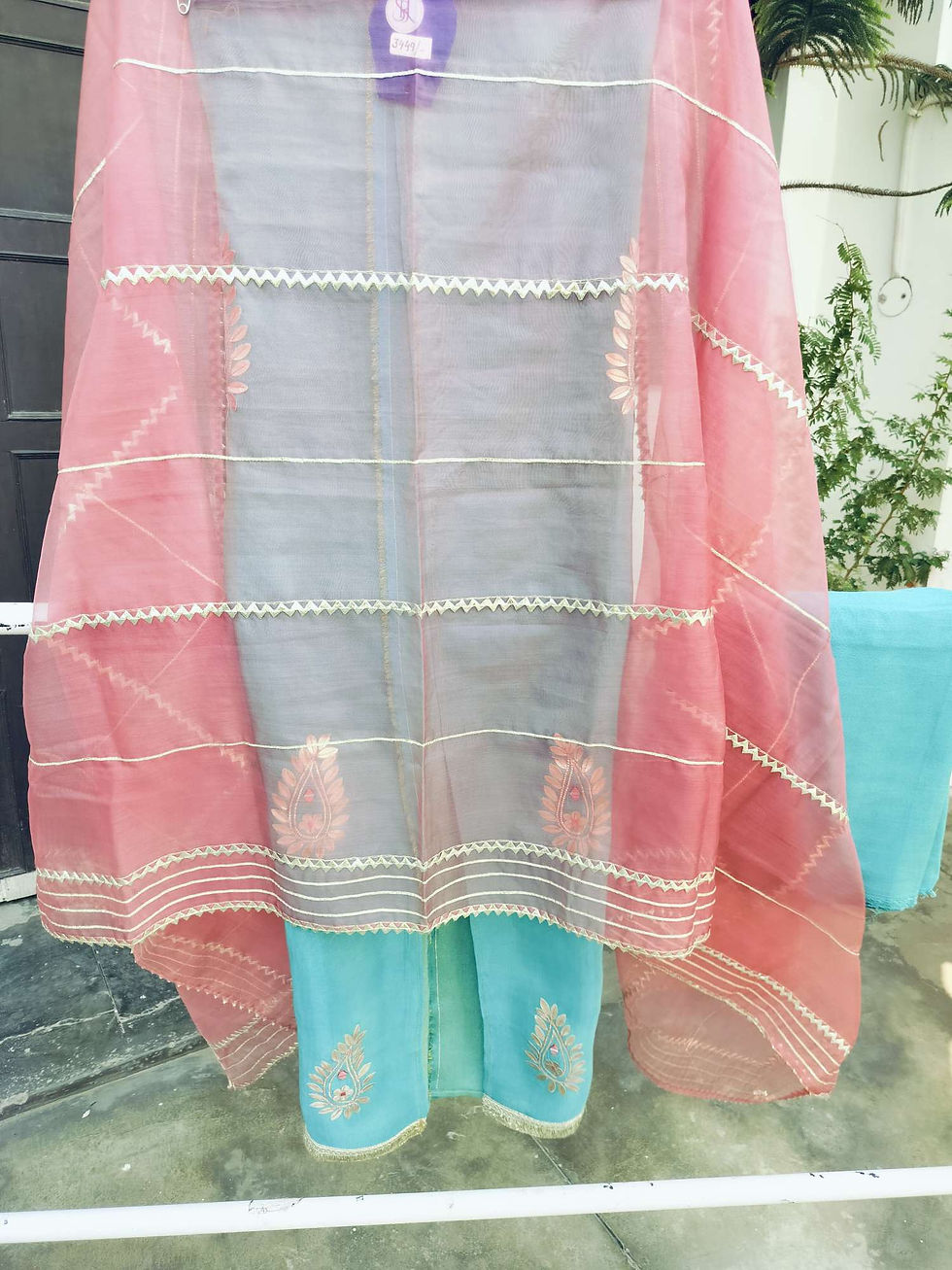 Thumbnail: Pure organza unstitched suit 