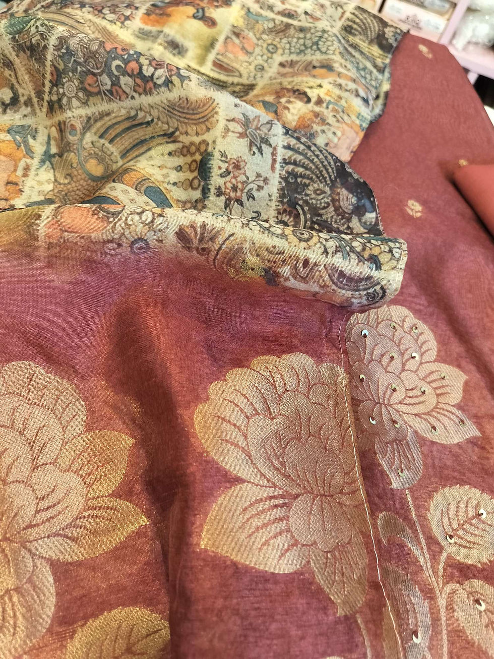 Thumbnail: Chanderi silk Unstitched suits 