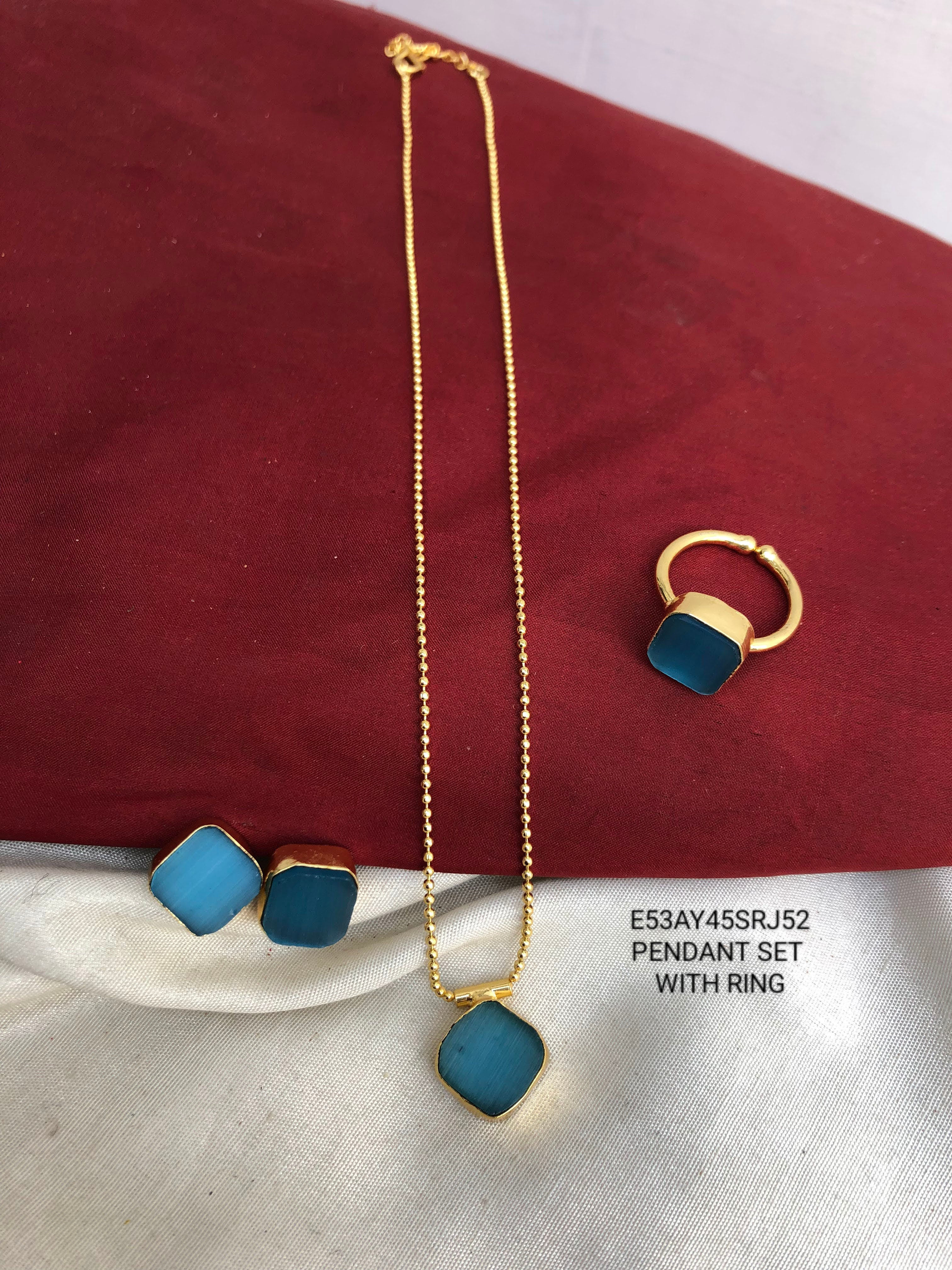 Sleek Pendent Chain With Studs and Ring