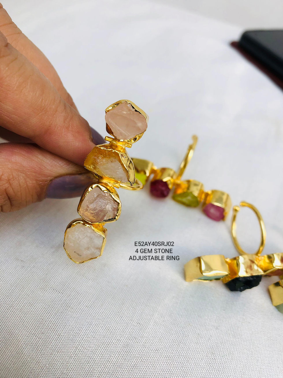 Thumbnail: 4 Drusy Stone Ring