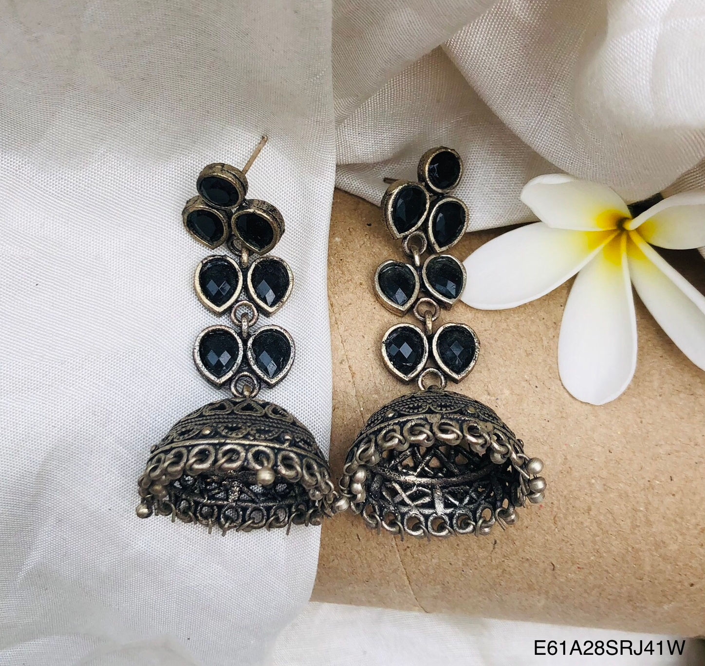 Black Oxidised Jhumki