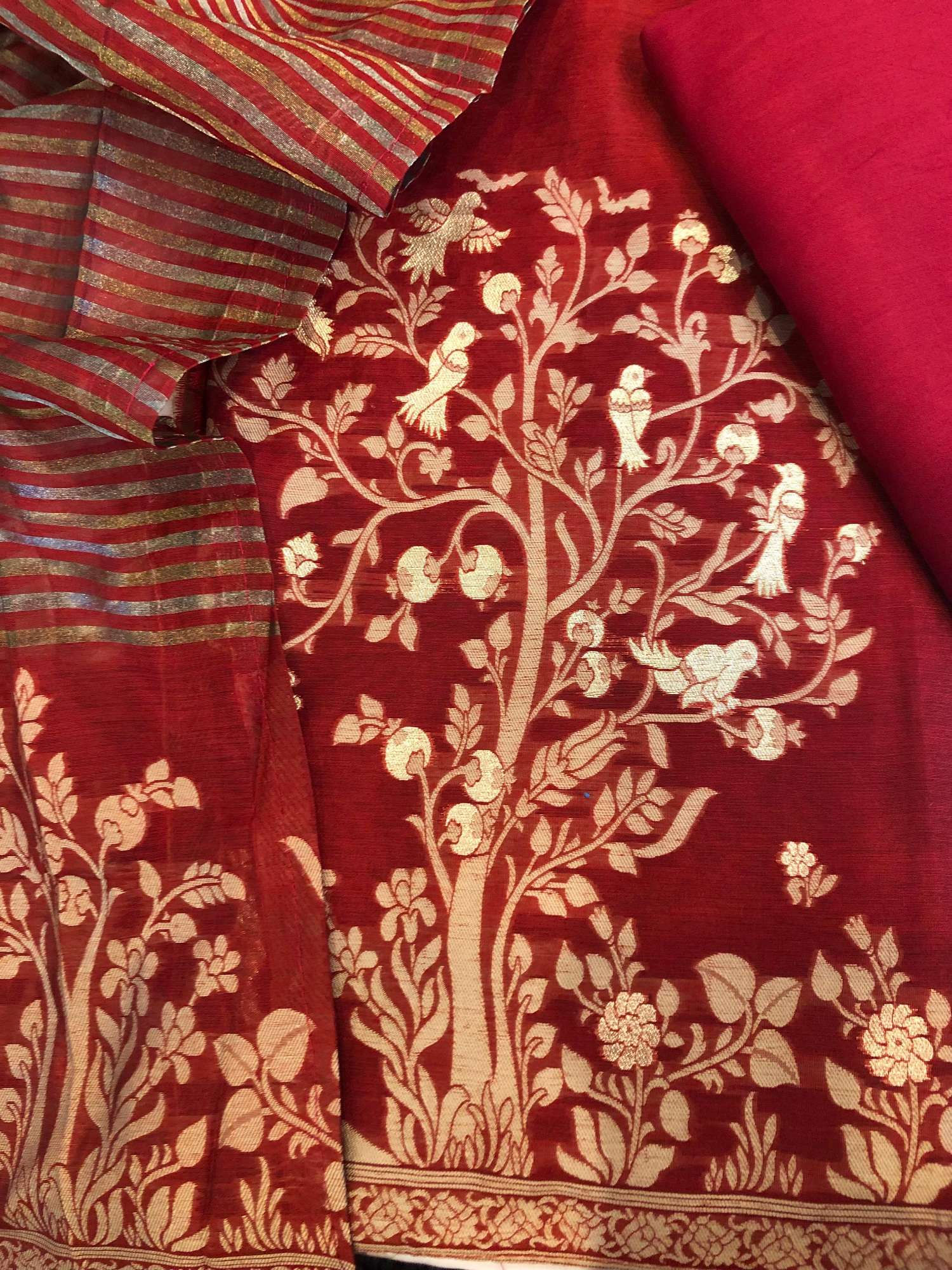 Jamdani banarsi silk unstitched suits 