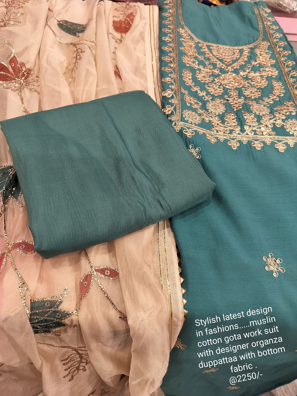 Thumbnail: Muslin Cotton Gota Work 