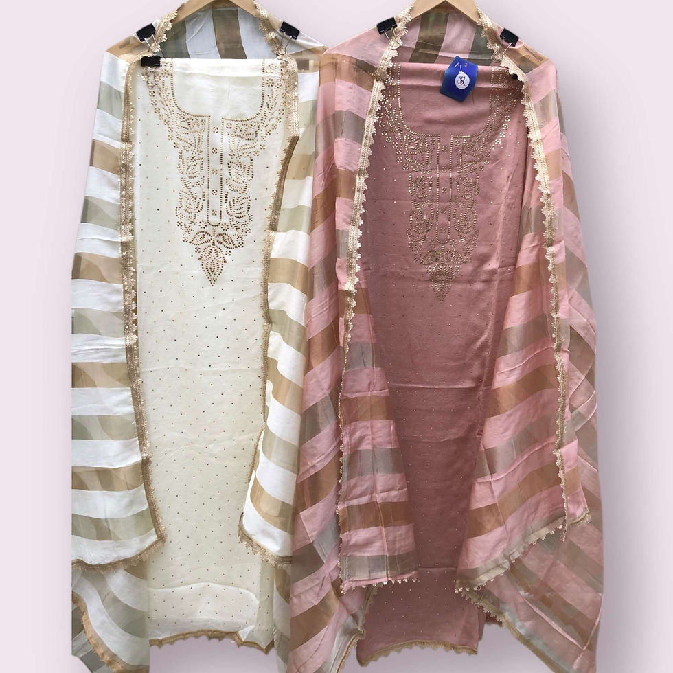 Thumbnail: Georgette Crush fabric mukaish work unstitched suit 