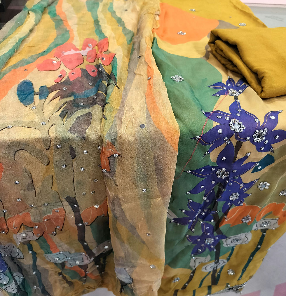 Thumbnail: Pure organza embroidered designer unstitched suits 