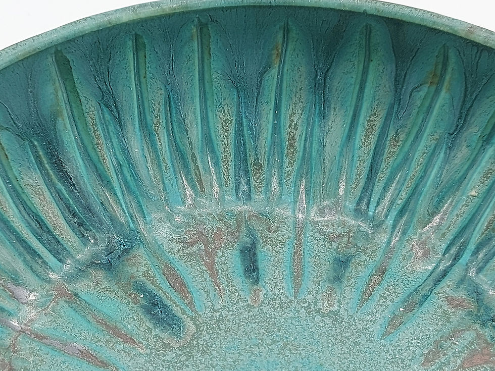 Thumbnail: Hand Thrown, Glazed and Carved Little Bowl in Stoneware Pottery