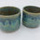 Thumbnail: Pair of Hand Thrown and Glazed Green tea cups in green and blue