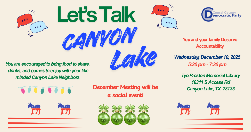 Let's Talk Canyon Lake - December