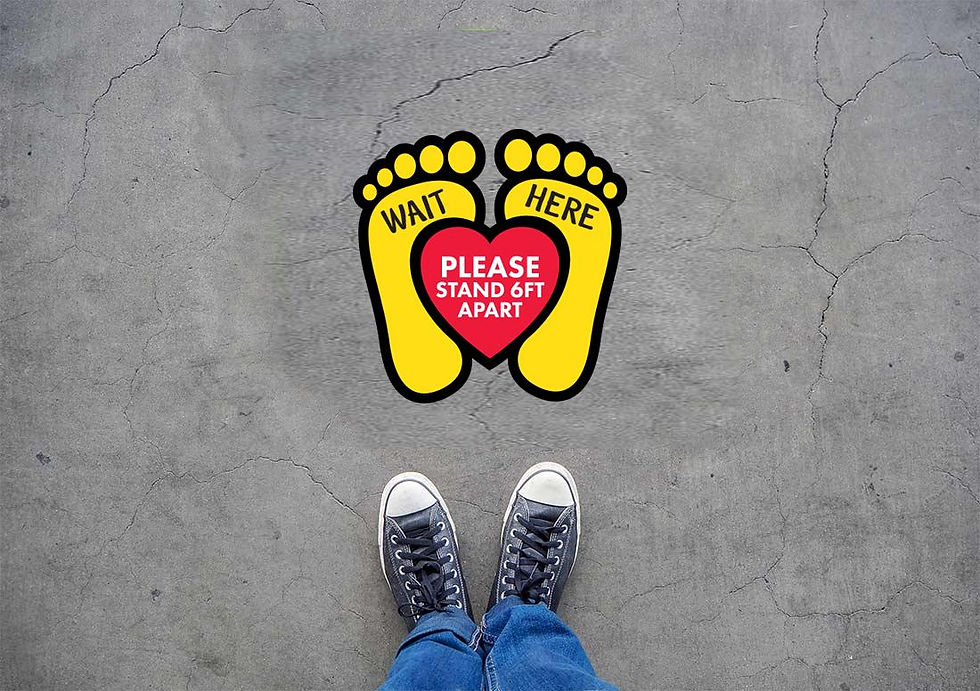 Yellow Feet COVID-19 Floor Decal