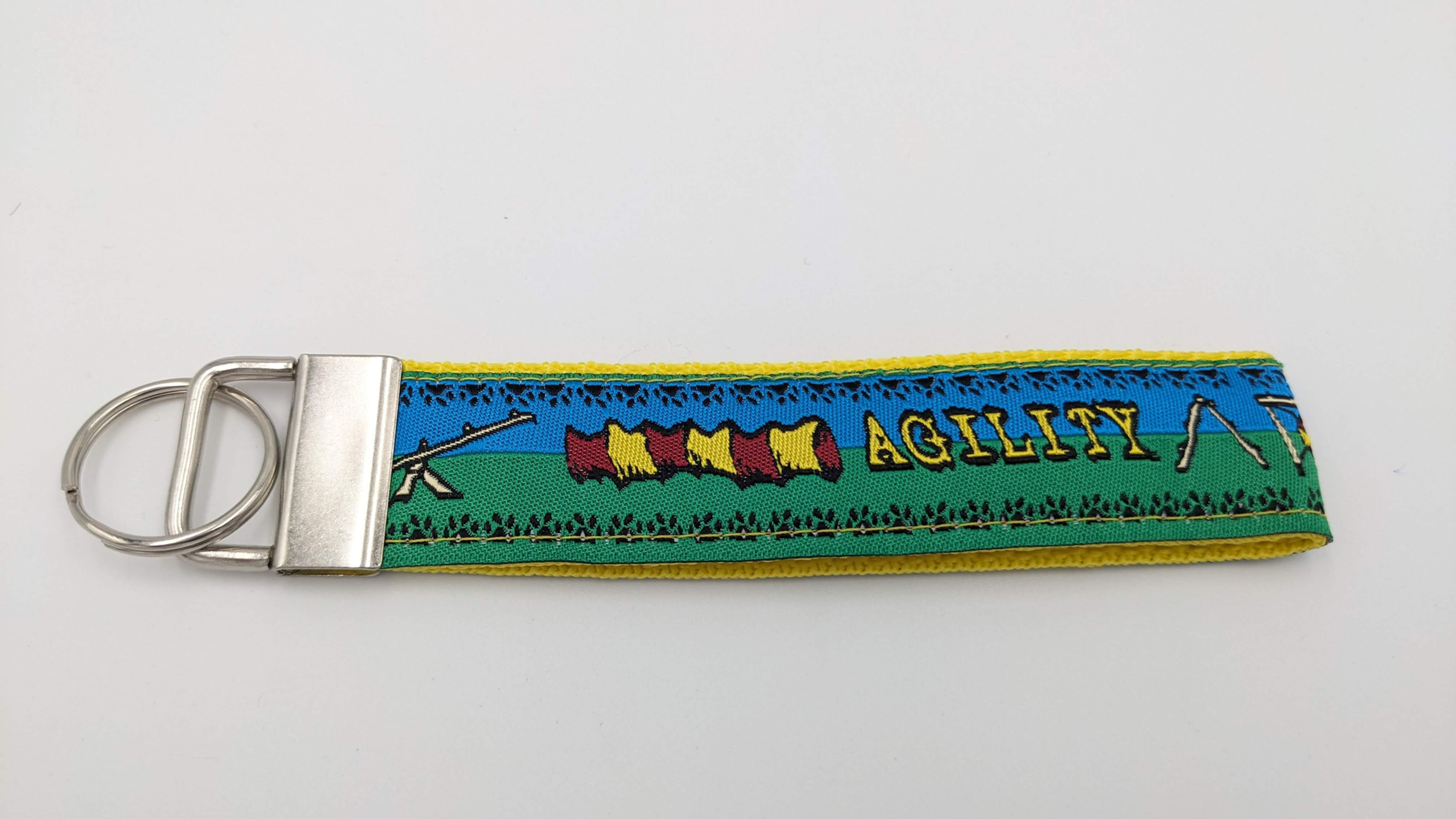 Canine Agility Competition Ribbon Wristlet Key Fob