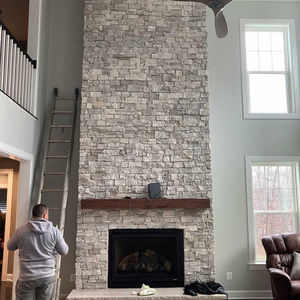 Custom living room fire place design & installation