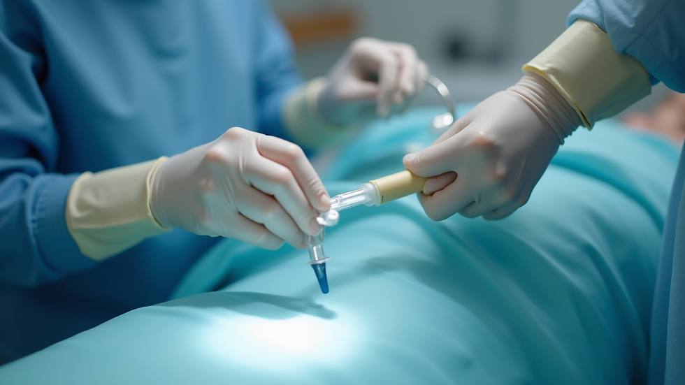 Close-up view of a medical suction device used for ear wax removal