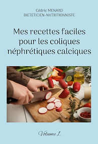 Recettes adaptées aux coliques néphrétiques calciques.