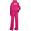 Thumbnail: Lounge Set with Quarter Zip Sweatshirt & Wide Leg Pants- Bold Pink