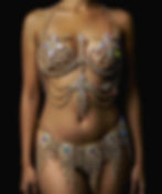Luxury Showgirl Crystal Bra set By Reynamaldita in Gold