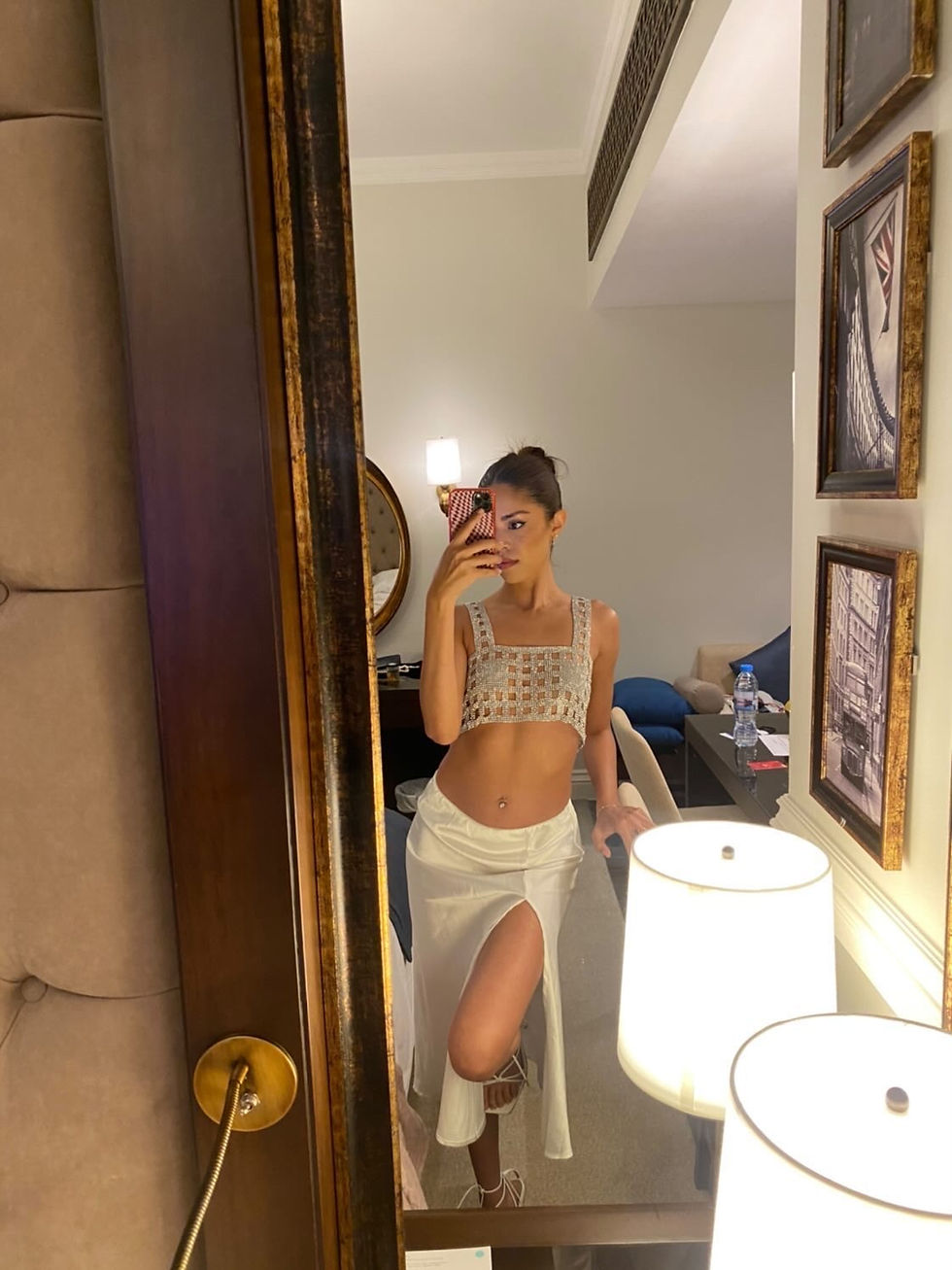 Thumbnail: Crystal Cage Crop Top - Silver 