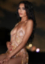 A gol striking shimmering dress in chain style designed made from crystals