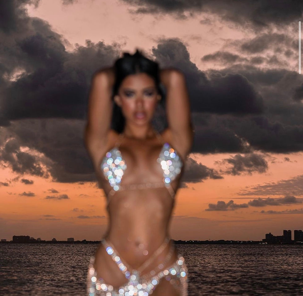 Thumbnail: Preciosa Chain Crystal Lingerie Set - Silver 