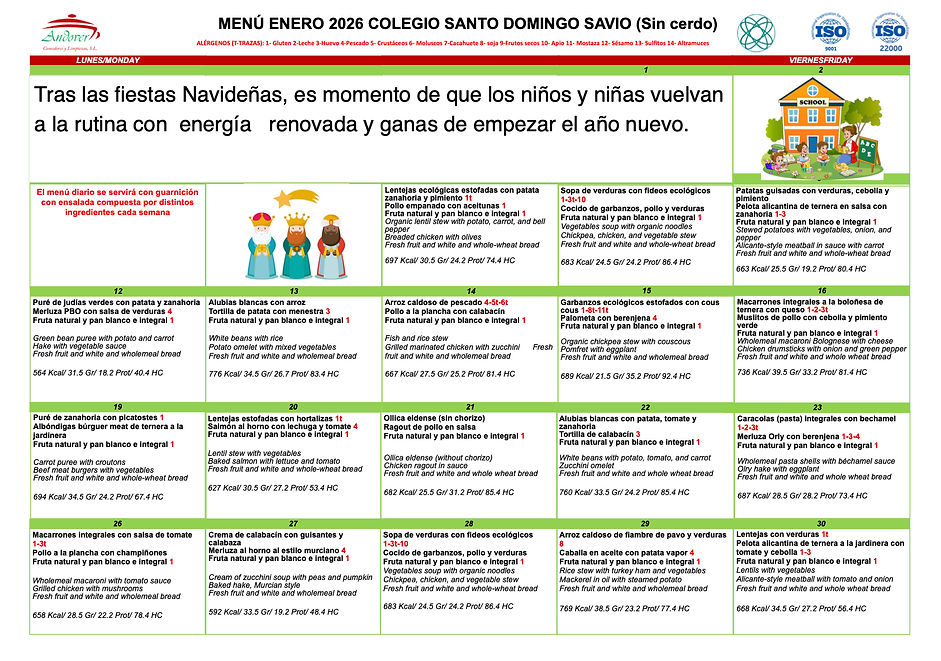 MENU  ENERO 2025 SANTO DOMINGO SAVIO Sin cerdo.1.jpeg