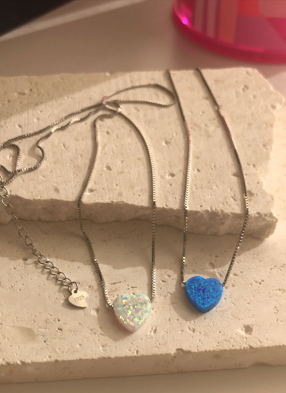 OPALITE HEART NECKLACE Sterling Silver