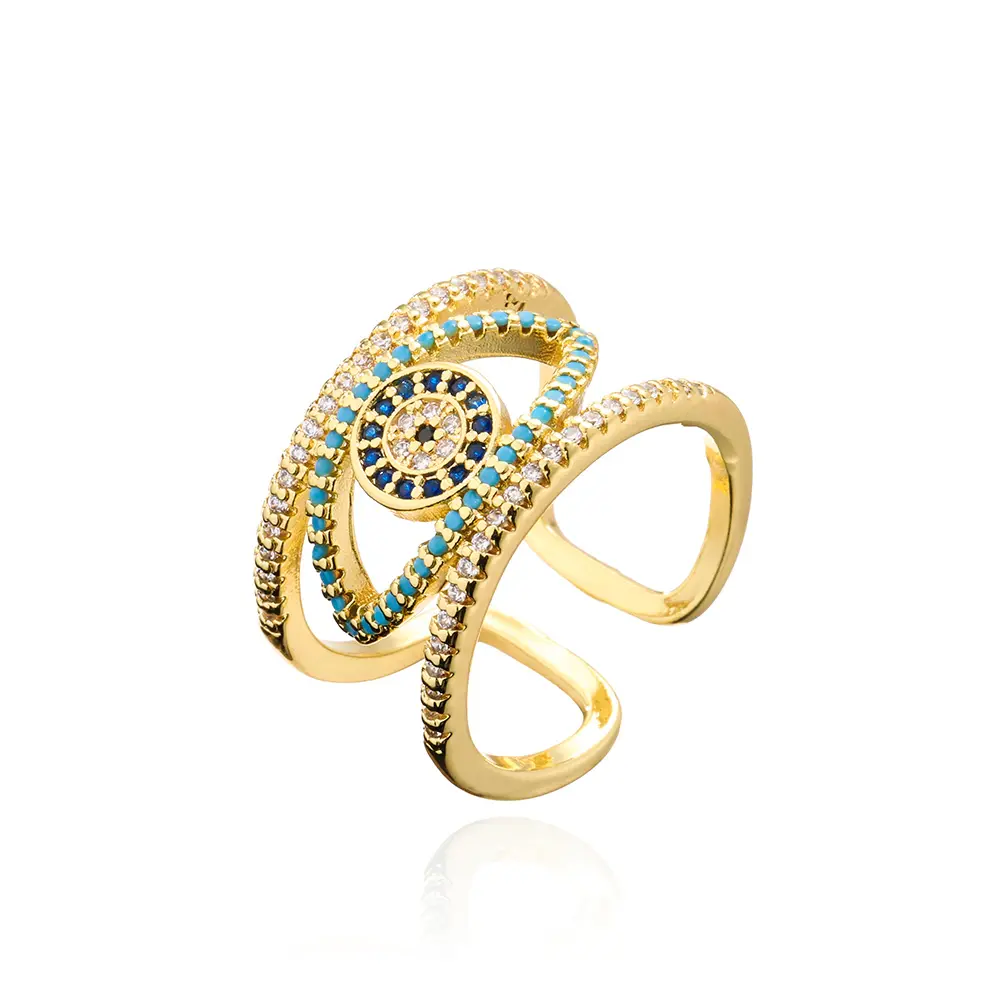 GOLD WATCHFUL EYE WRAP RING