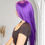 Thumbnail: Long purple straight lace front wig