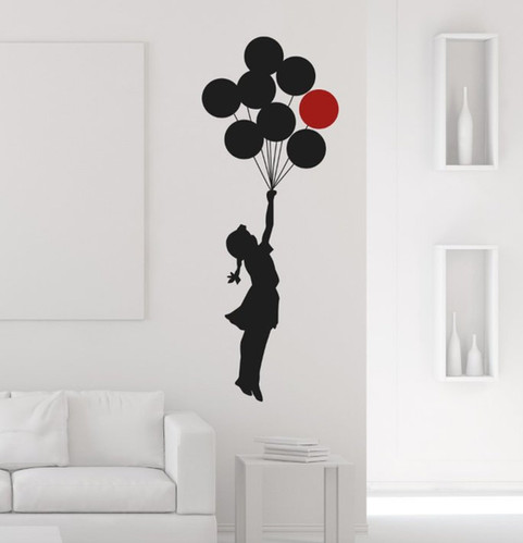 Decalcomania Di Banksy Palloncino Ragazza - Italia - Foto 6
