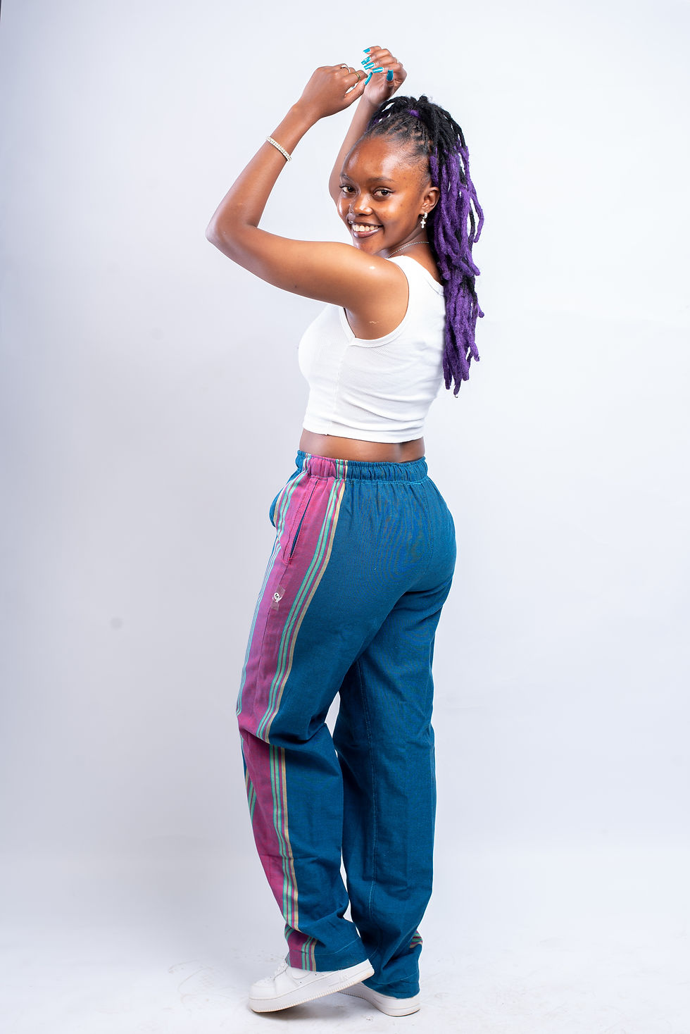 Thumbnail: Kikoy Trousers - Navy / Red