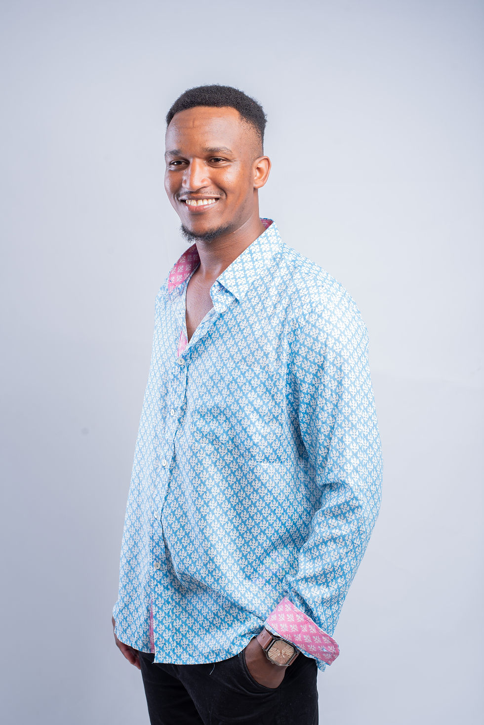 Thumbnail: Light Indian Cotton Shirts - Clover - Blue / Pink