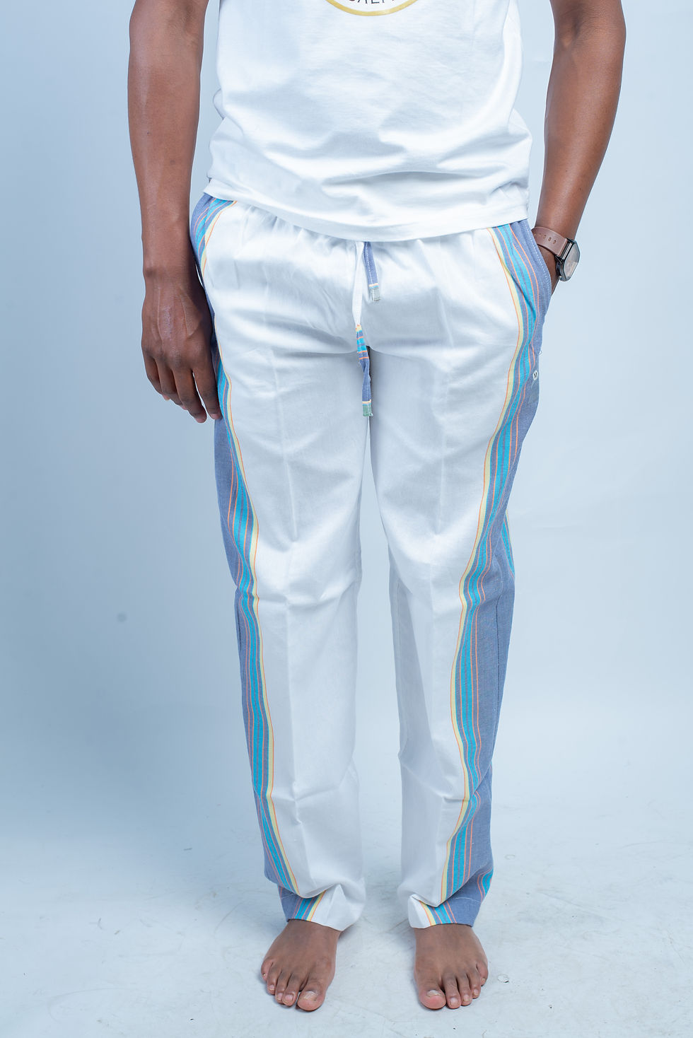 Thumbnail: Kikoy Trousers -White / Blue