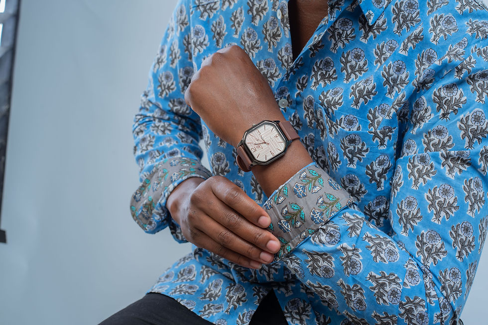 Thumbnail: Indian Cotton Shirts - Lotus - Bright Blue
