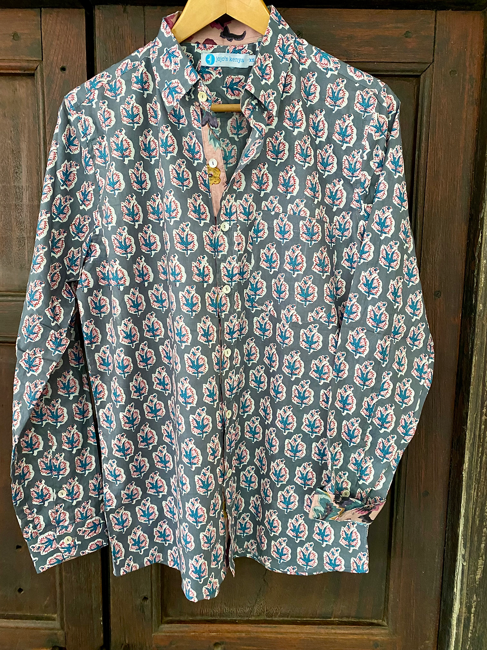Thumbnail: Indian cotton Shirt - medium weight - geometric 