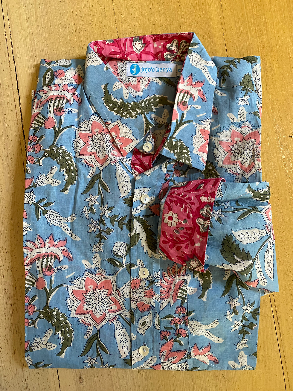 Thumbnail: Indian Cotton Shirt - medium weight - Floral