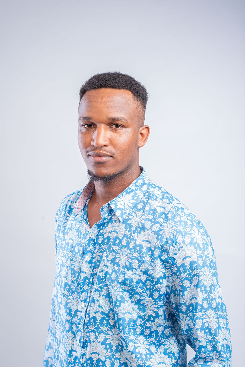 Thumbnail: Light Indian Cotton Shirts - Floral - Blue
