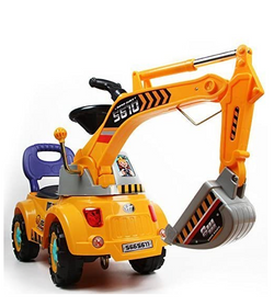 Digger Scooter, Ride-on Excavator, Pulling cart