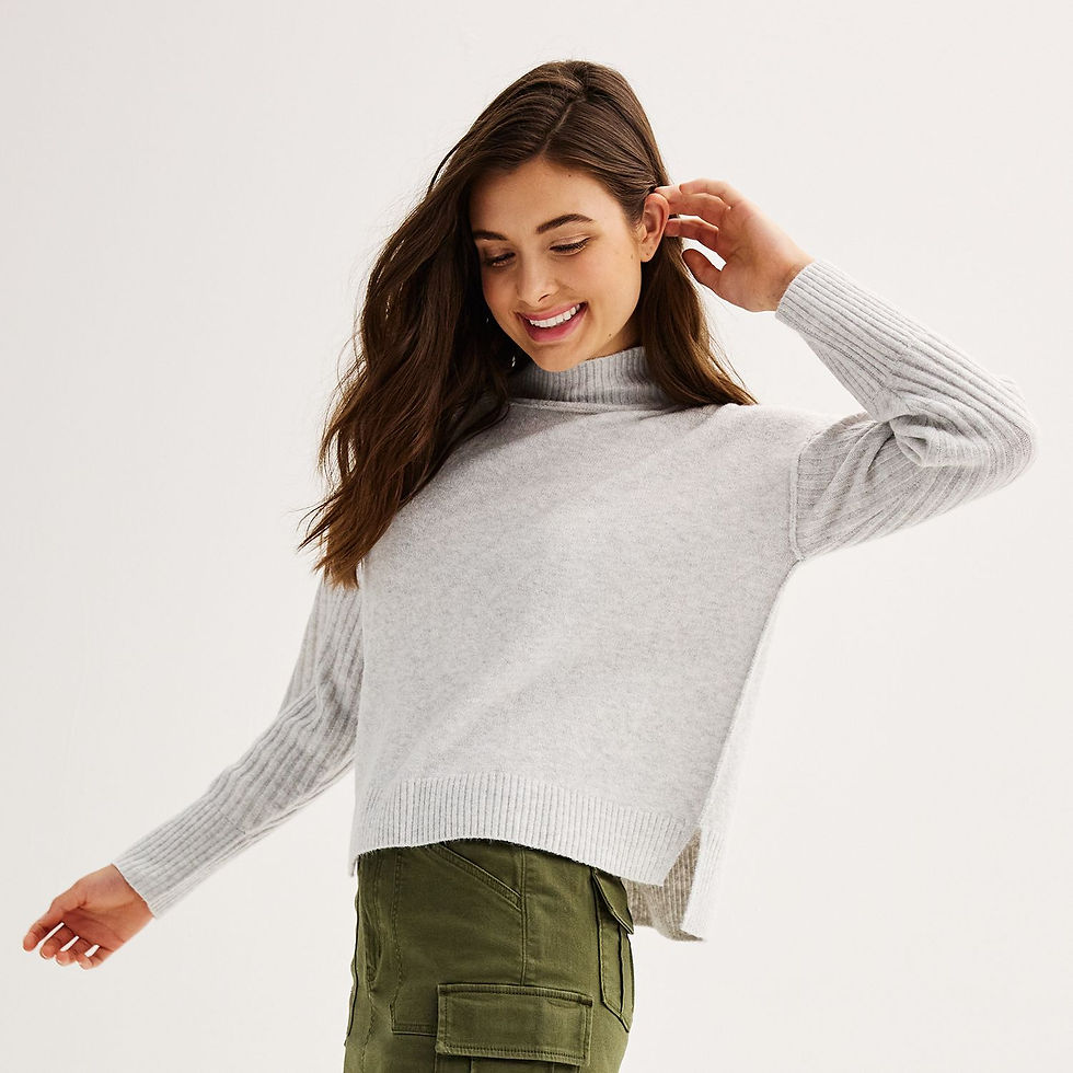 Thumbnail: Juniors' SO® Cozy Mock-Neck Sweater