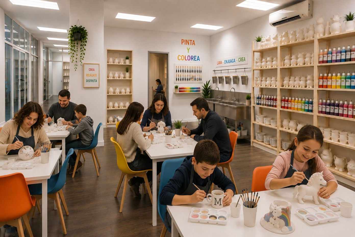 Taller de pintura cerámica en Sabadell en sala común